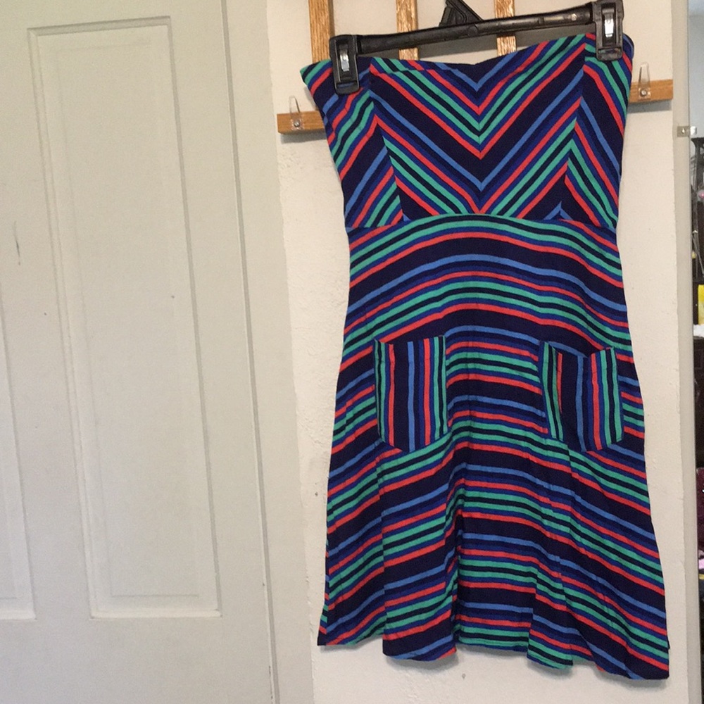 Striped Dress Strapless